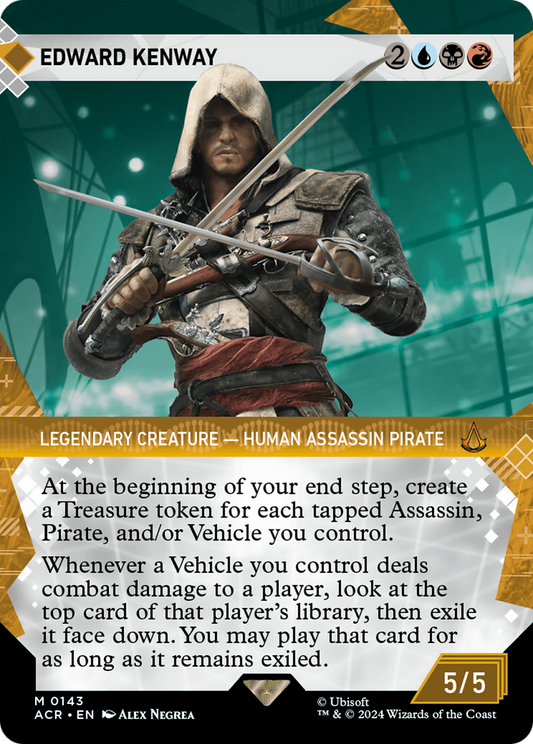 Edward Kenway (ACR-143) - Assassin's Creed: (Showcase) (Borderless) Foil - Premium MTG Single from Wizards of the Coast - Just $15.27! Shop now at Game Crave Tournament Store