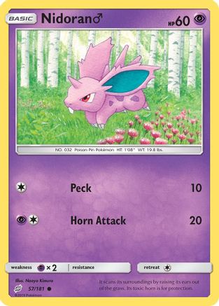 Nidoran ♂ 57/181 - Team Up Reverse Holofoil
