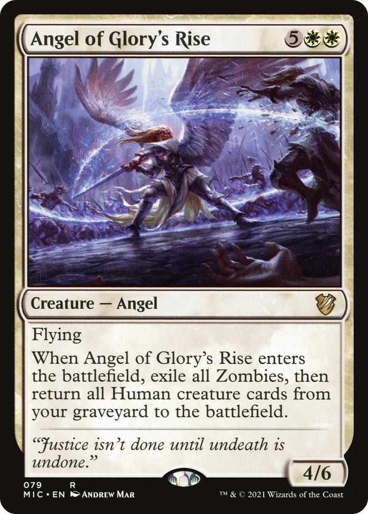 Angel of Glory's Rise (MIC-079) - Midnight Hunt Commander - Premium MTG Single from Wizards of the Coast - Just $0.25! Shop now at Game Crave Tournament Store