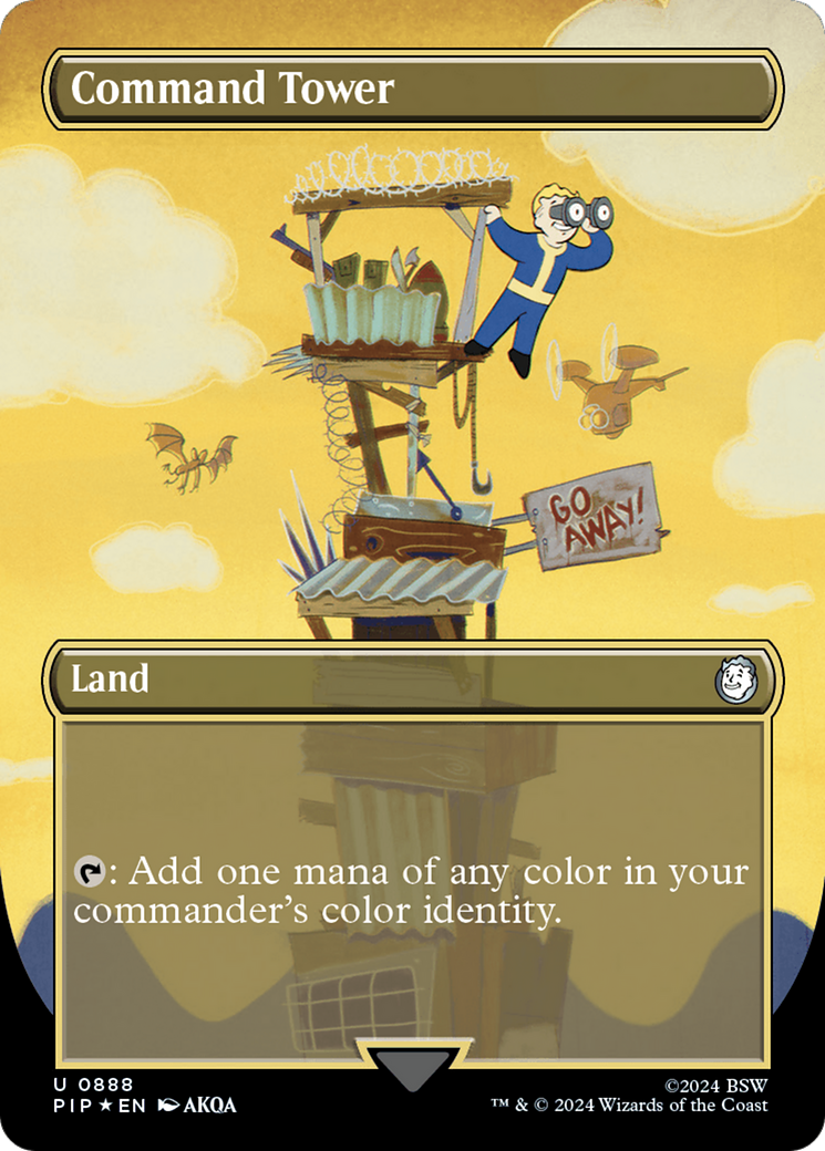 Command Tower (PIP-888) - Fallout (Borderless) - Premium MTG Single from Wizards of the Coast - Just $47.36! Shop now at Game Crave Tournament Store