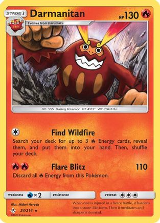 Darmanitan 24/214 - Unbroken Bonds Reverse Holofoil