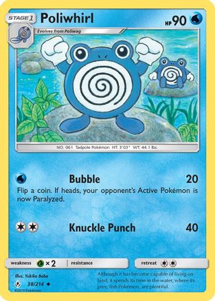 Poliwhirl 38/214 - Unbroken Bonds Reverse Holofoil