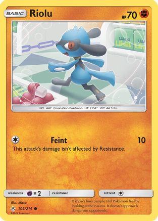 Riolu 102/214 - Unbroken Bonds Reverse Holofoil