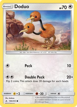 Doduo 150/214 - Unbroken Bonds Reverse Holofoil