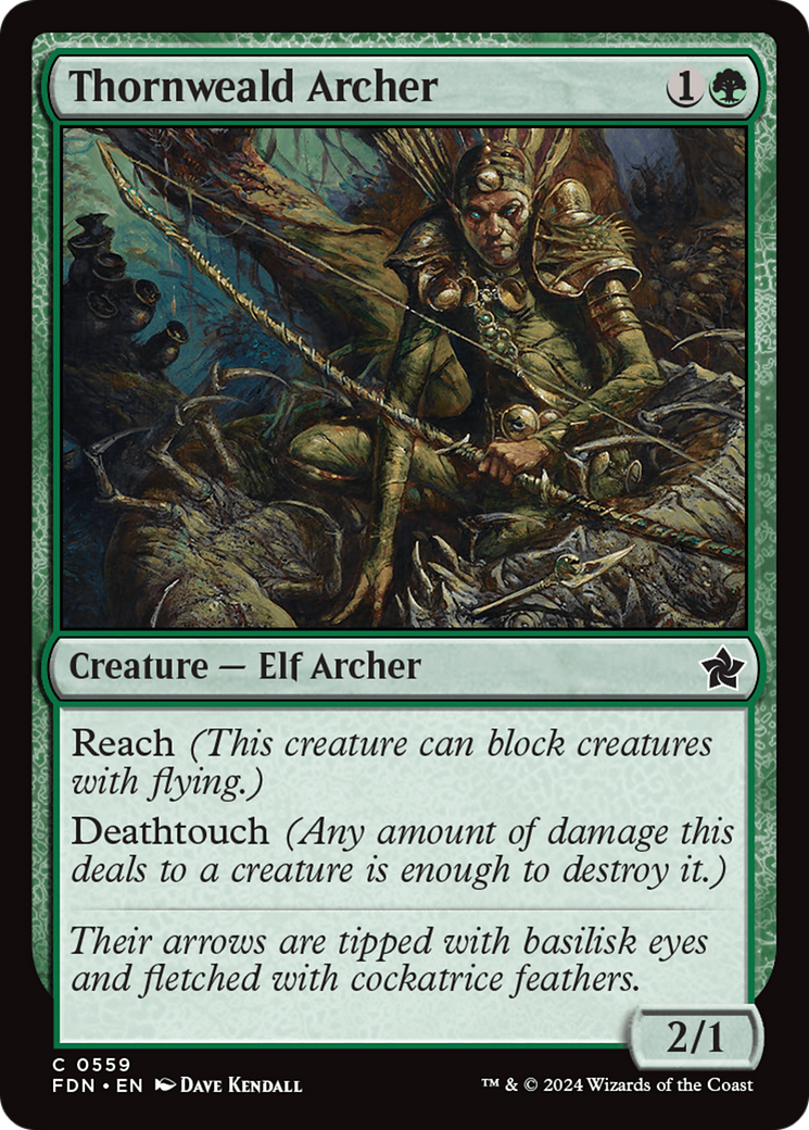 Thornweald Archer (FDN-559) - Foundations - Premium MTG Single from Wizards of the Coast - Just $0.25! Shop now at Game Crave Tournament Store