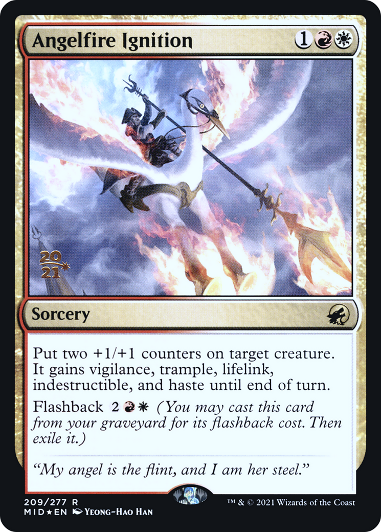 Angelfire Ignition (PMID-209S) - Innistrad: Midnight Hunt Promos Foil - Premium MTG Single from Wizards of the Coast - Just $0.33! Shop now at Game Crave Tournament Store