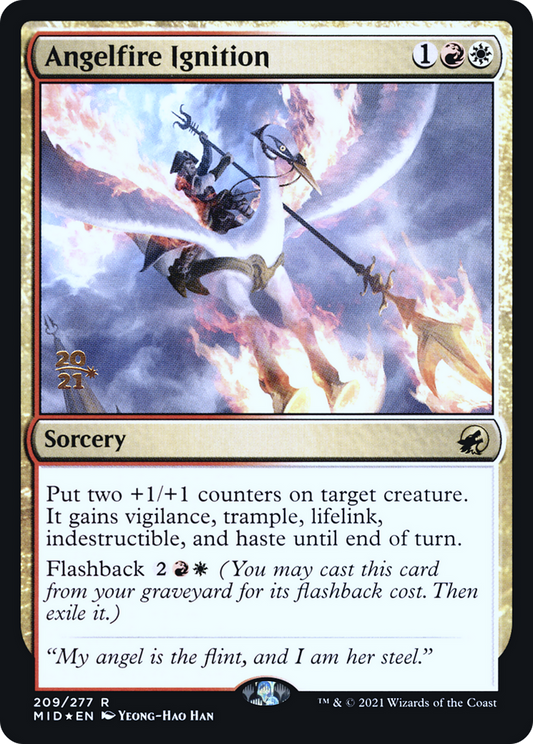 Angelfire Ignition (PMID-209S) - Innistrad: Midnight Hunt Promos Foil - Premium MTG Single from Wizards of the Coast - Just $0.33! Shop now at Game Crave Tournament Store