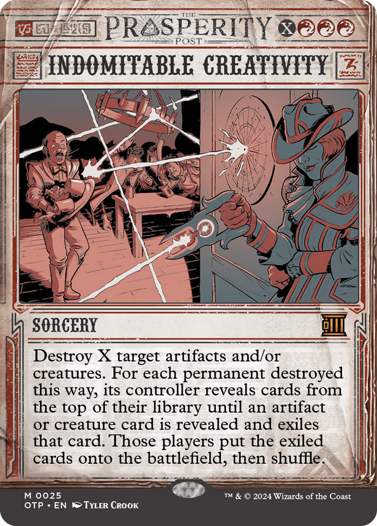 Indomitable Creativity (OTP-025) - Breaking News: (Showcase) (Borderless) - Premium MTG Single from Wizards of the Coast - Just $0.26! Shop now at Game Crave Tournament Store