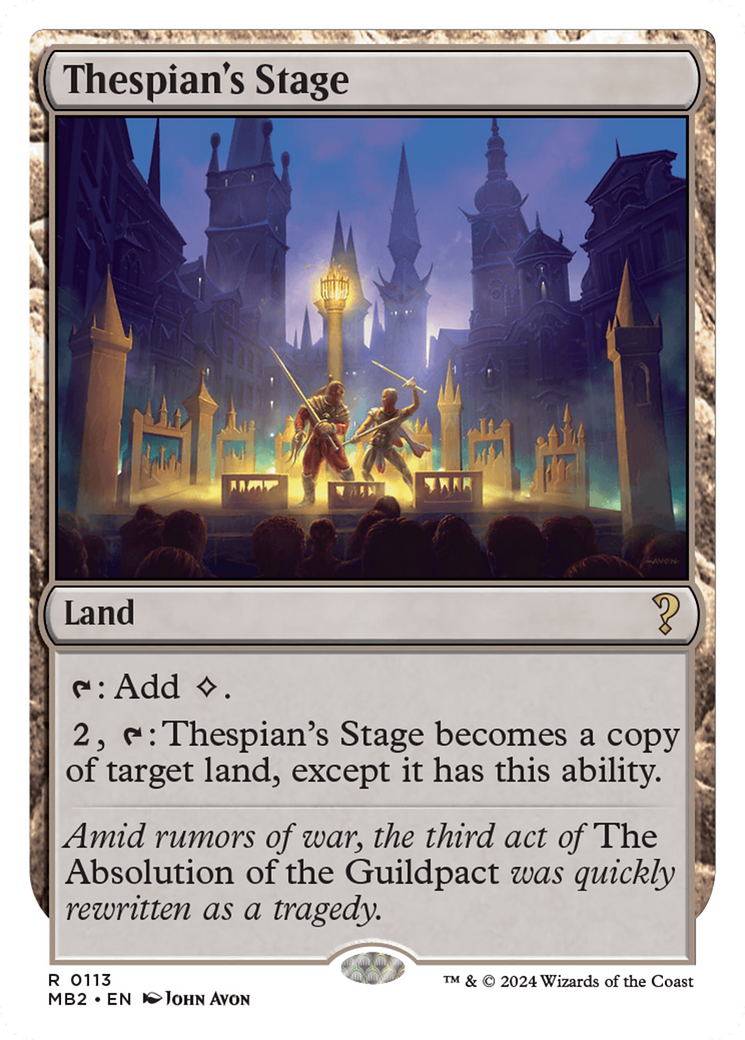 Thespian's Stage (MB2-113) - Mystery Booster 2 - Premium MTG Single from Wizards of the Coast - Just $0.48! Shop now at Game Crave Tournament Store