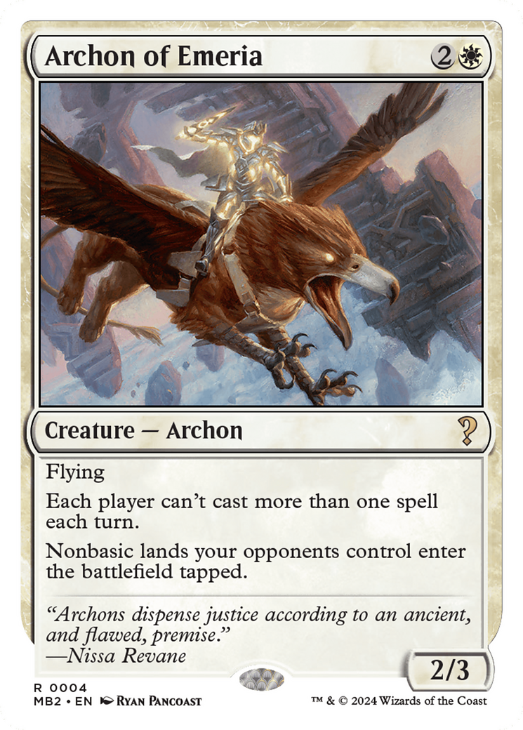 Archon of Emeria (MB2-004) - Mystery Booster 2 - Premium MTG Single from Wizards of the Coast - Just $1! Shop now at Game Crave Tournament Store