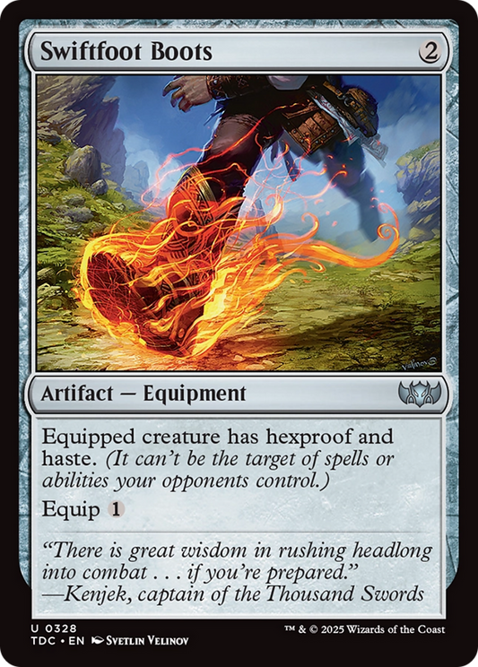 Swiftfoot Boots (TDC-328) - Tarkir: Dragonstorm Commander - Premium MTG Single from Wizards of the Coast - Just $0.30! Shop now at Game Crave Tournament Store