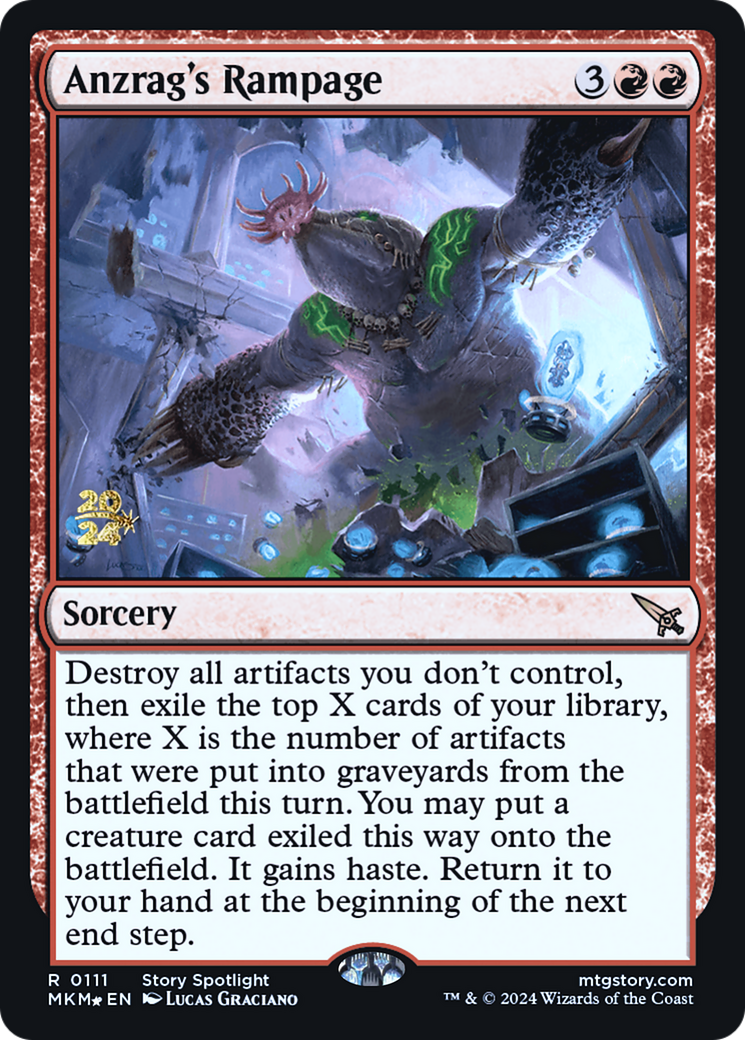 Anzrag's Rampage (PMKM-111S) - Murders at Karlov Manor Promos Foil - Premium MTG Single from Wizards of the Coast - Just $0.49! Shop now at Game Crave Tournament Store