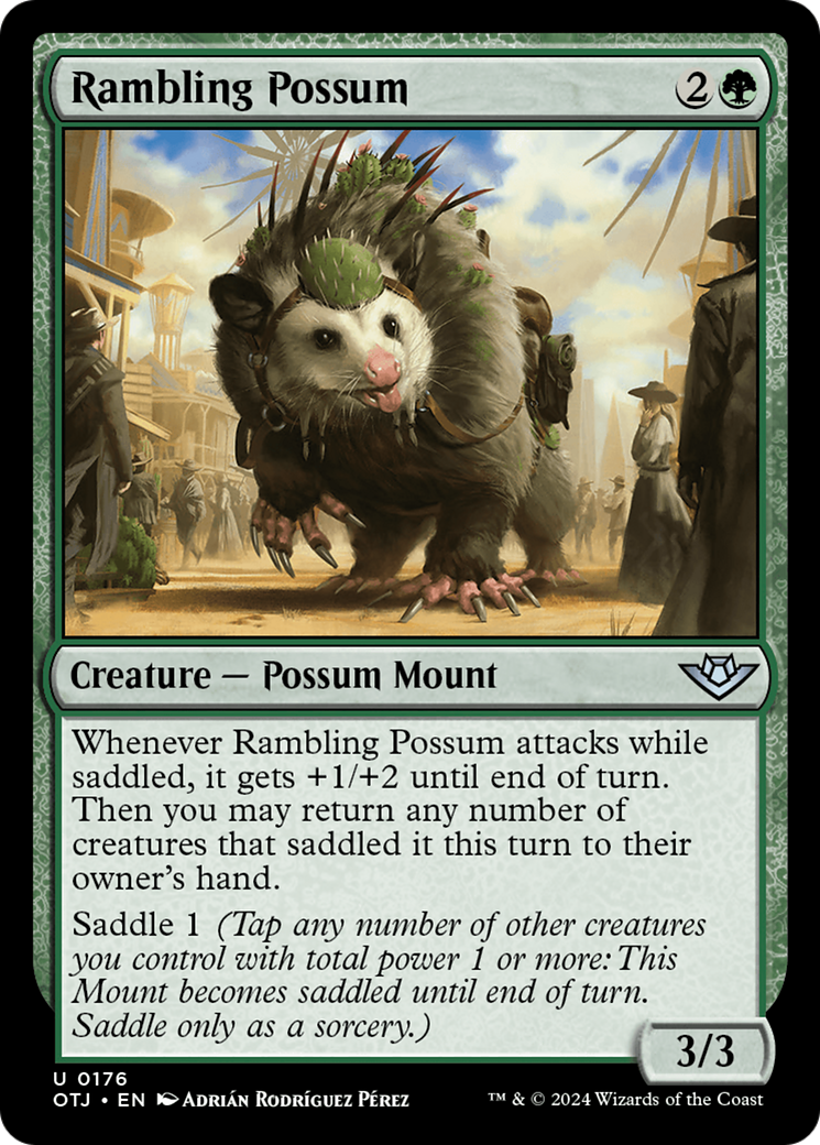 Rambling Possum (OTJ-176) - Outlaws of Thunder Junction Foil - Premium MTG Single from Wizards of the Coast - Just $0.25! Shop now at Game Crave Tournament Store