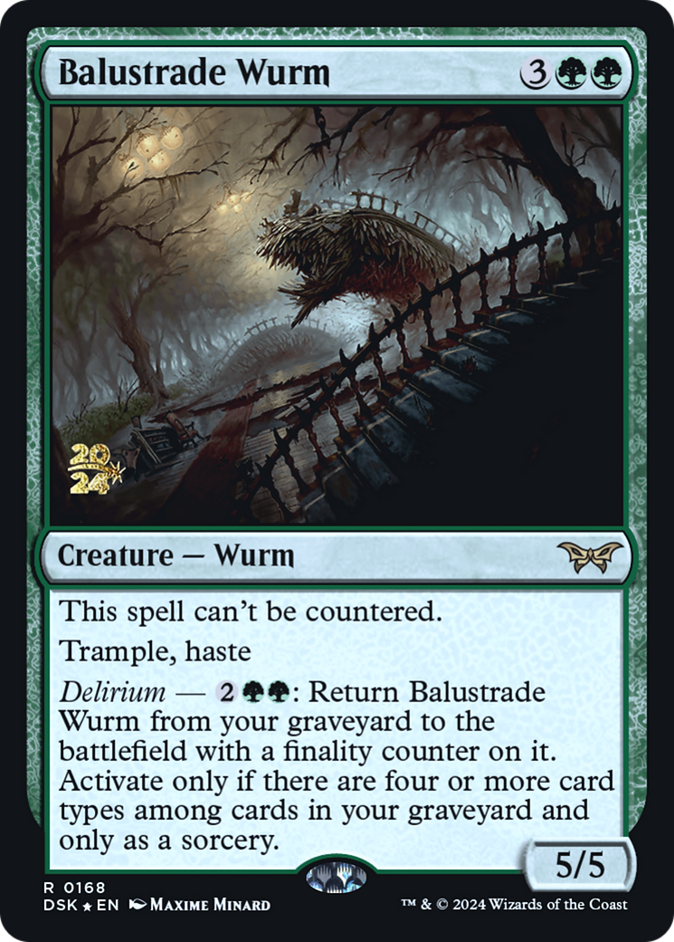 Balustrade Wurm (PDSK-168S) - Duskmourn: House of Horror Promos Foil - Premium MTG Single from Wizards of the Coast - Just $0.47! Shop now at Game Crave Tournament Store