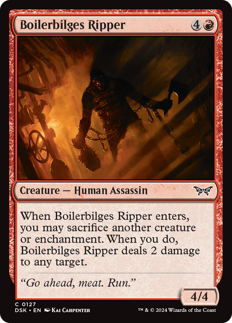 Boilerbilges Ripper (DSK-127) - Duskmourn: House of Horror - Premium MTG Single from Wizards of the Coast - Just $0.25! Shop now at Game Crave Tournament Store
