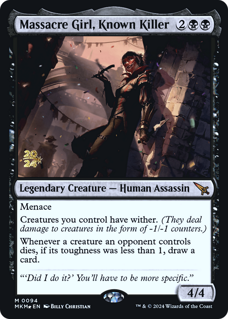 Massacre Girl, Known Killer (PMKM-94S) - Murders at Karlov Manor Promos Foil - Premium MTG Single from Wizards of the Coast - Just $9.90! Shop now at Game Crave Tournament Store