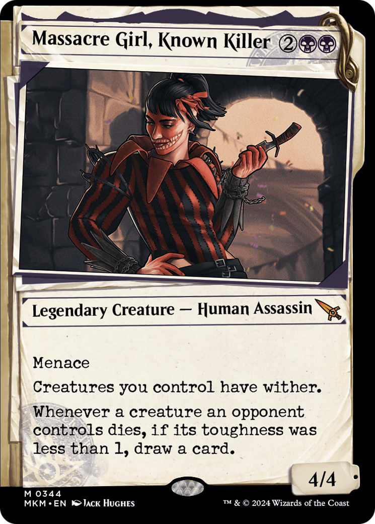 Massacre Girl, Known Killer (MKM-344) - Murders at Karlov Manor: (Showcase) Foil - Premium MTG Single from Wizards of the Coast - Just $3.86! Shop now at Game Crave Tournament Store