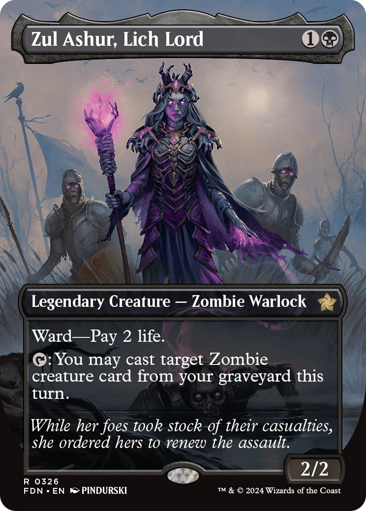 Zul Ashur, Lich Lord (FDN-326) - Foundations (Borderless) - Premium MTG Single from Wizards of the Coast - Just $2.60! Shop now at Game Crave Tournament Store