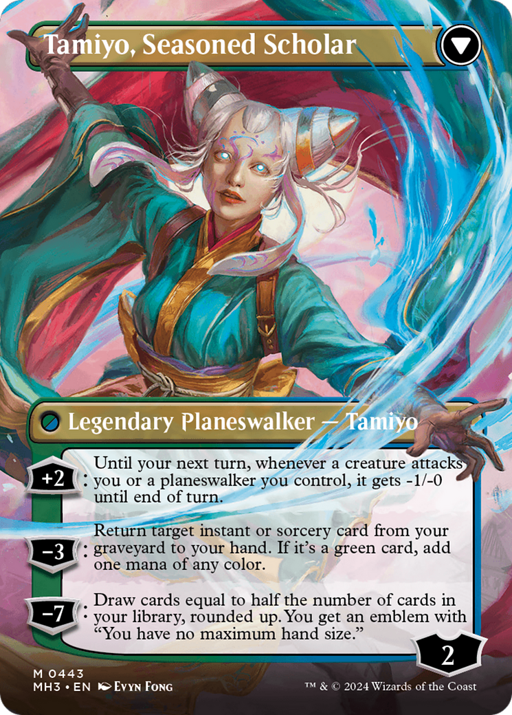 Tamiyo, Inquisitive Student // Tamiyo, Seasoned Scholar (MH3-443) - Modern Horizons 3 (Borderless) - Premium MTG Single from Wizards of the Coast - Just $28.50! Shop now at Game Crave Tournament Store