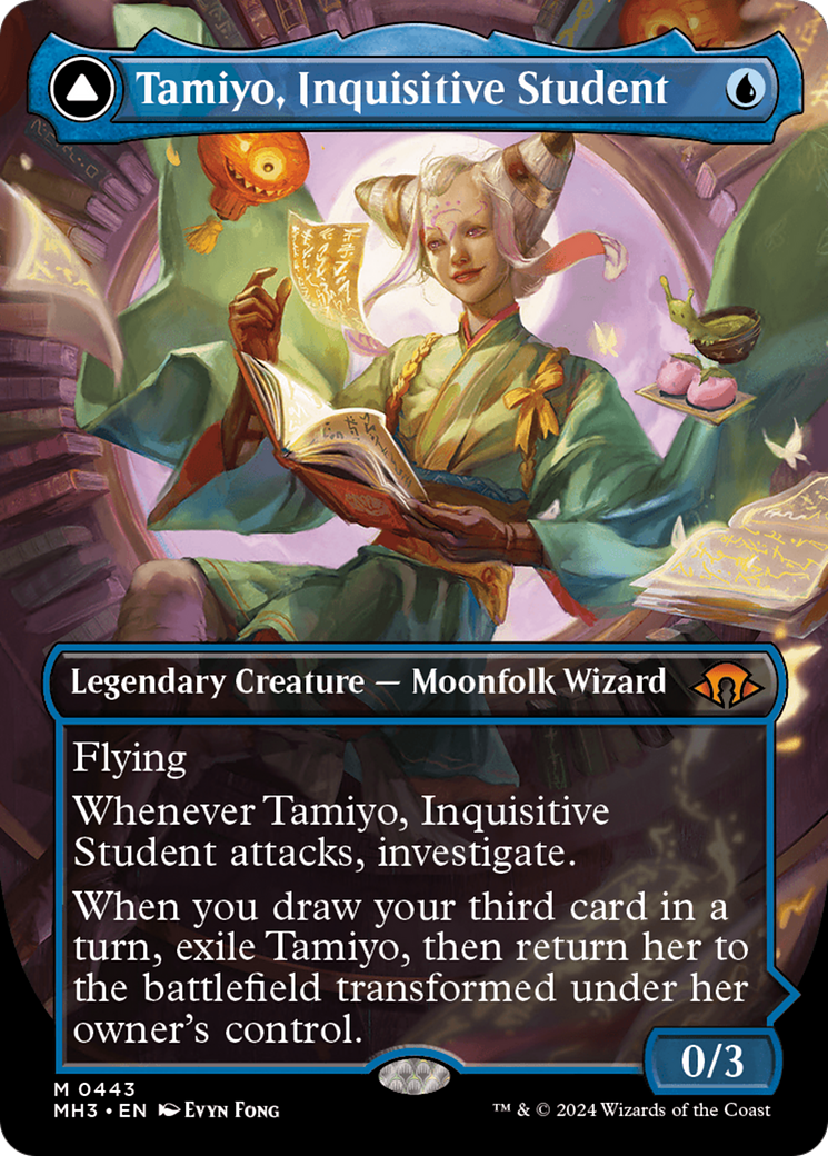 Tamiyo, Inquisitive Student // Tamiyo, Seasoned Scholar (MH3-443) - Modern Horizons 3 (Borderless) - Premium MTG Single from Wizards of the Coast - Just $28.50! Shop now at Game Crave Tournament Store