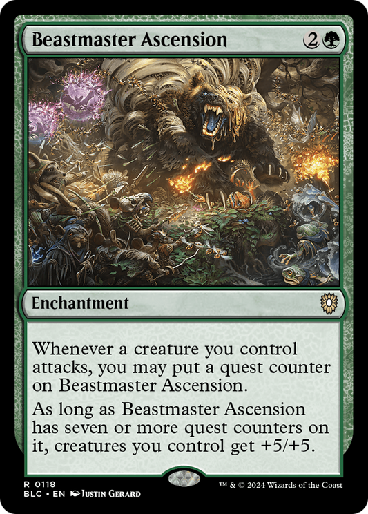 Beastmaster Ascension (BLC-118) - Bloomburrow Commander - Premium MTG Single from Wizards of the Coast - Just $3.38! Shop now at Game Crave Tournament Store