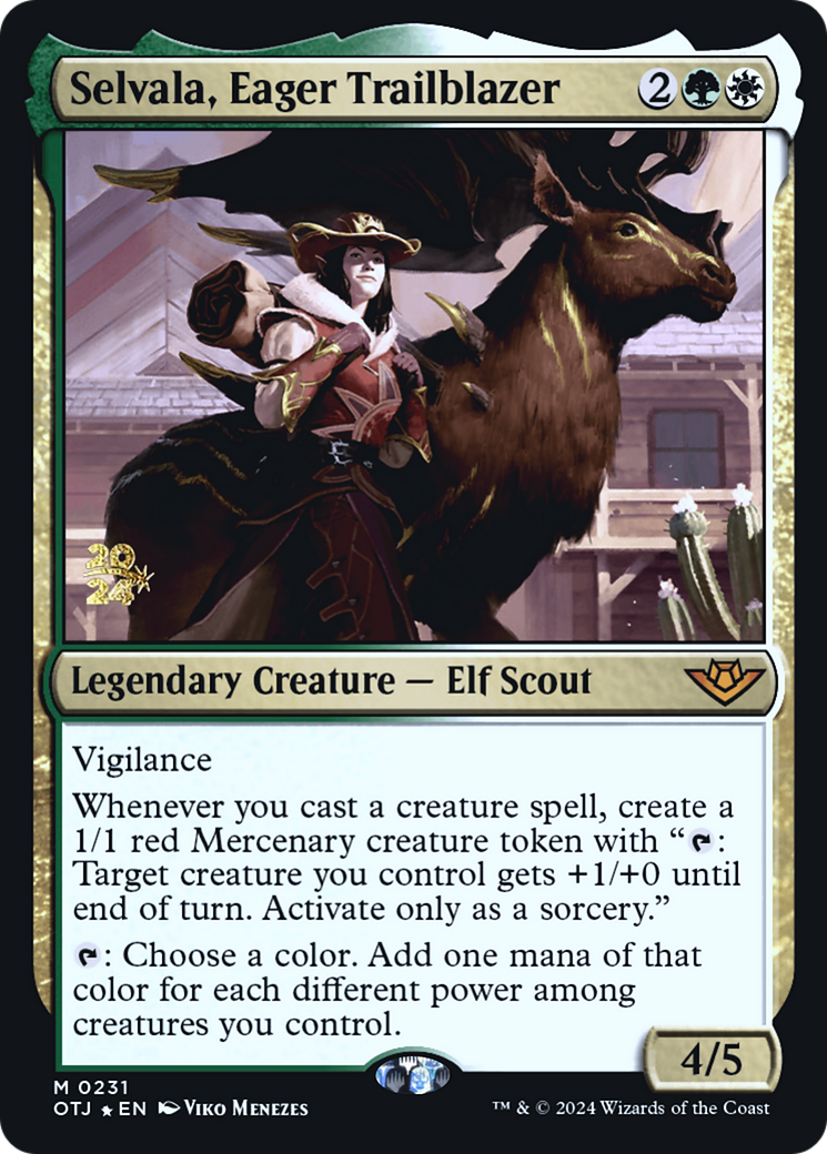 Selvala, Eager Trailblazer (POTJ-231S) - Outlaws of Thunder Junction Promos Foil - Premium MTG Single from Wizards of the Coast - Just $0.85! Shop now at Game Crave Tournament Store