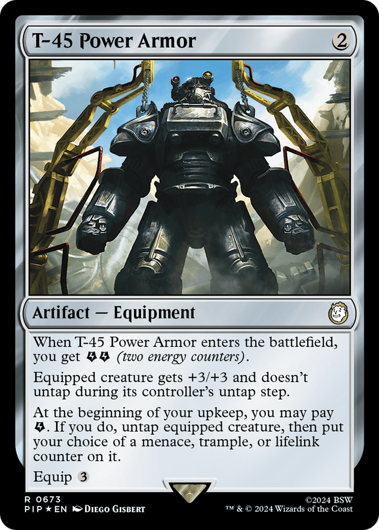 T-45 Power Armor (PIP-673) - Fallout Foil - Premium MTG Single from Wizards of the Coast - Just $1.71! Shop now at Game Crave Tournament Store