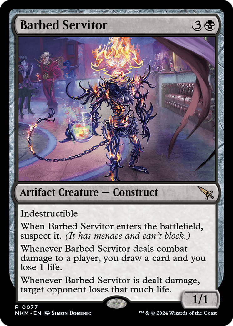Barbed Servitor (MKM-077) - Murders at Karlov Manor - Premium MTG Single from Wizards of the Coast - Just $0.25! Shop now at Game Crave Tournament Store