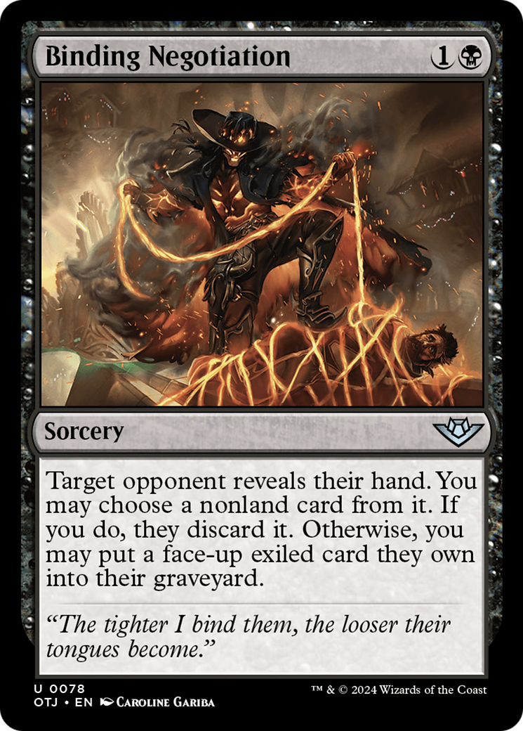 Binding Negotiation (OTJ-078) - Outlaws of Thunder Junction - Premium MTG Single from Wizards of the Coast - Just $0.25! Shop now at Game Crave Tournament Store