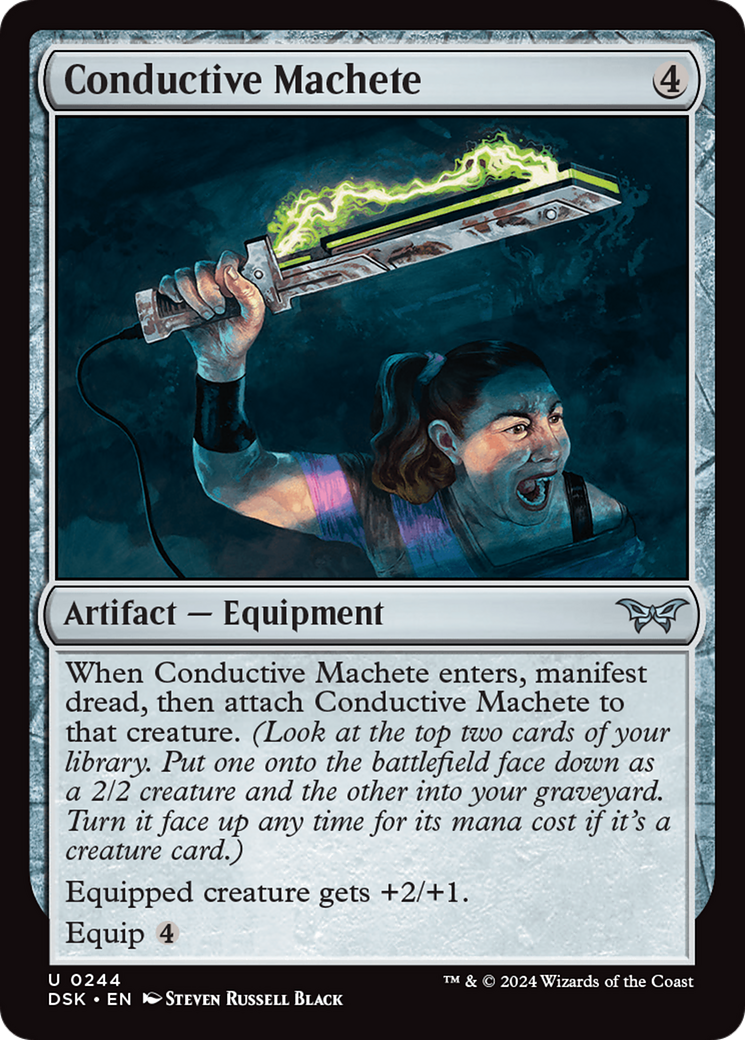 Conductive Machete (DSK-244) - Duskmourn: House of Horror - Premium MTG Single from Wizards of the Coast - Just $0.25! Shop now at Game Crave Tournament Store