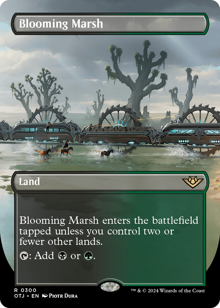 Blooming Marsh (OTJ-300) - Outlaws of Thunder Junction (Borderless) Foil - Premium MTG Single from Wizards of the Coast - Just $4.02! Shop now at Game Crave Tournament Store