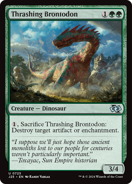 Thrashing Brontodon (J25-725) - Foundations Jumpstart - Premium MTG Single from Wizards of the Coast - Just $0.25! Shop now at Game Crave Tournament Store