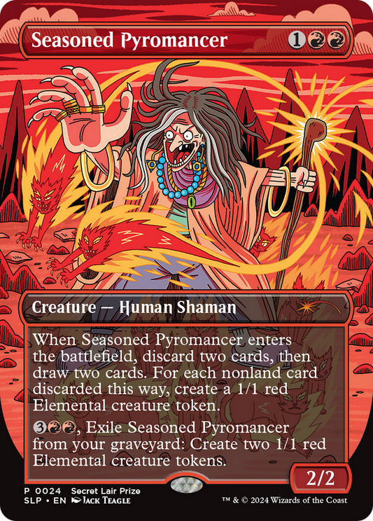 Seasoned Pyromancer (PTP-024) - Secret Lair Showdown (Borderless) Foil - Premium MTG Single from Wizards of the Coast - Just $57.09! Shop now at Game Crave Tournament Store