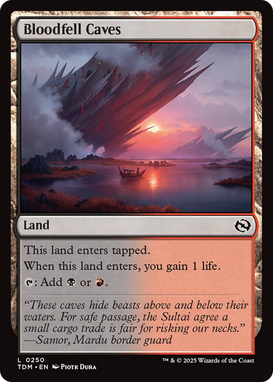 Bloodfell Caves (TDM-250) - Tarkir: Dragonstorm Foil - Premium MTG Single from Wizards of the Coast - Just $0.08! Shop now at Game Crave Tournament Store