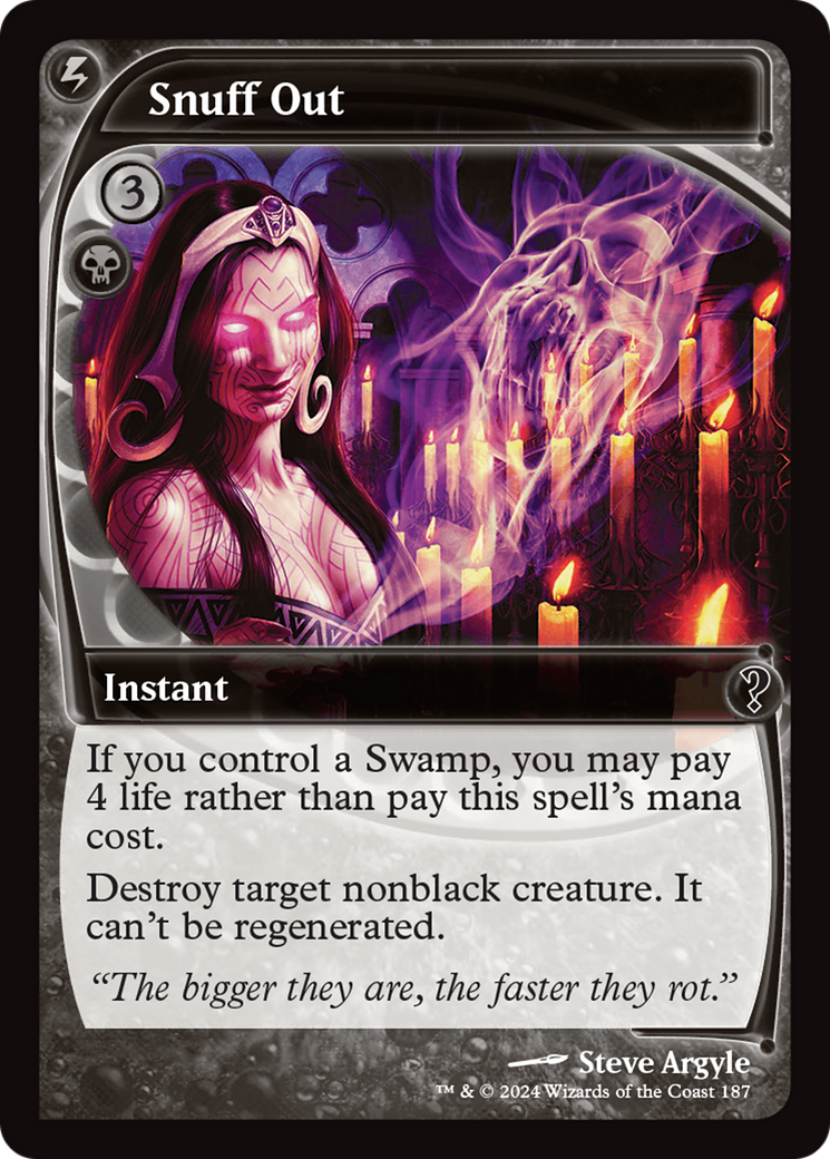 Snuff Out (MB2-187) - Mystery Booster 2 Foil - Premium MTG Single from Wizards of the Coast - Just $71.15! Shop now at Game Crave Tournament Store