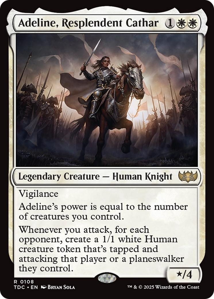 Adeline, Resplendent Cathar (TDC-108) - Tarkir: Dragonstorm Commander - Premium MTG Single from Wizards of the Coast - Just $0.69! Shop now at Game Crave Tournament Store