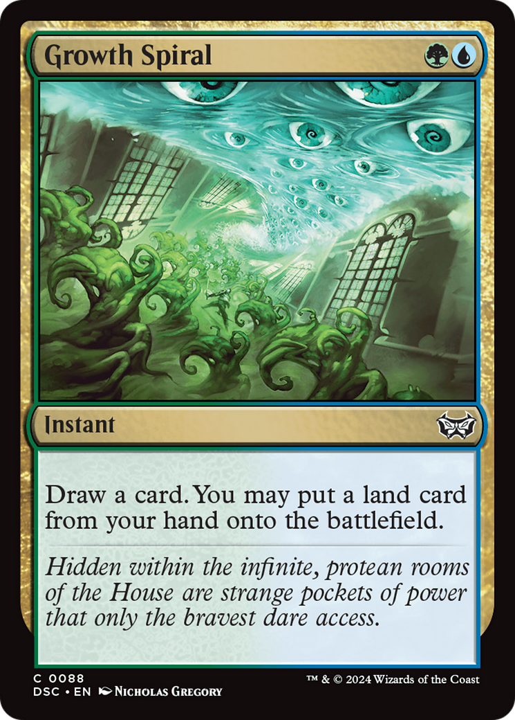 Growth Spiral (DSC-088) - Duskmourn: House of Horror Commander - Premium MTG Single from Wizards of the Coast - Just $0.25! Shop now at Game Crave Tournament Store