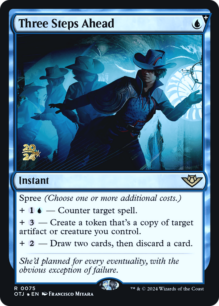 Three Steps Ahead (POTJ-75S) - Outlaws of Thunder Junction Promos Foil - Premium MTG Single from Wizards of the Coast - Just $7.18! Shop now at Game Crave Tournament Store