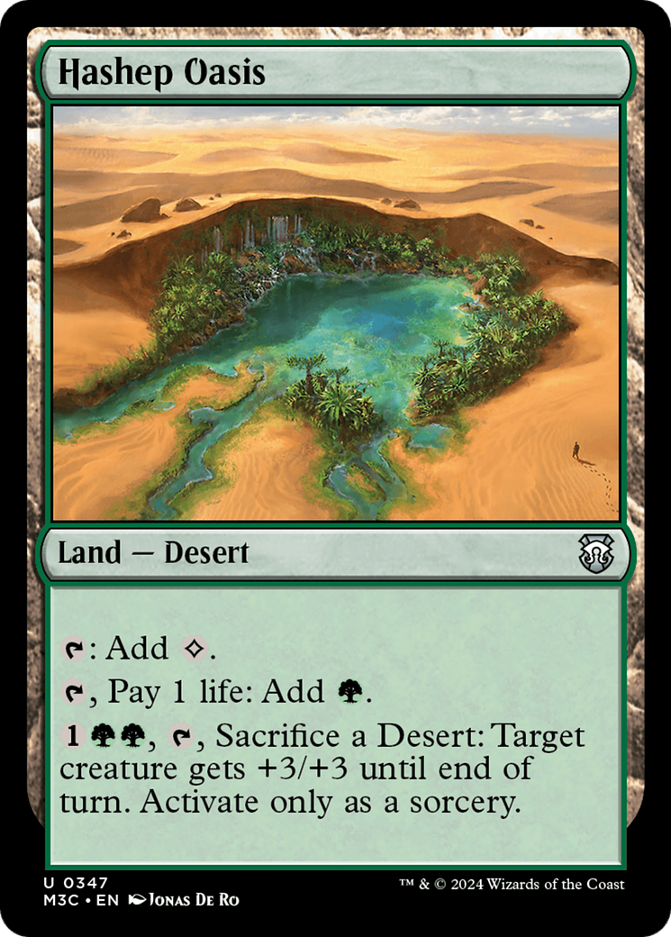 Hashep Oasis (M3C-347) - Modern Horizons 3 Commander - Premium MTG Single from Wizards of the Coast - Just $0.25! Shop now at Game Crave Tournament Store