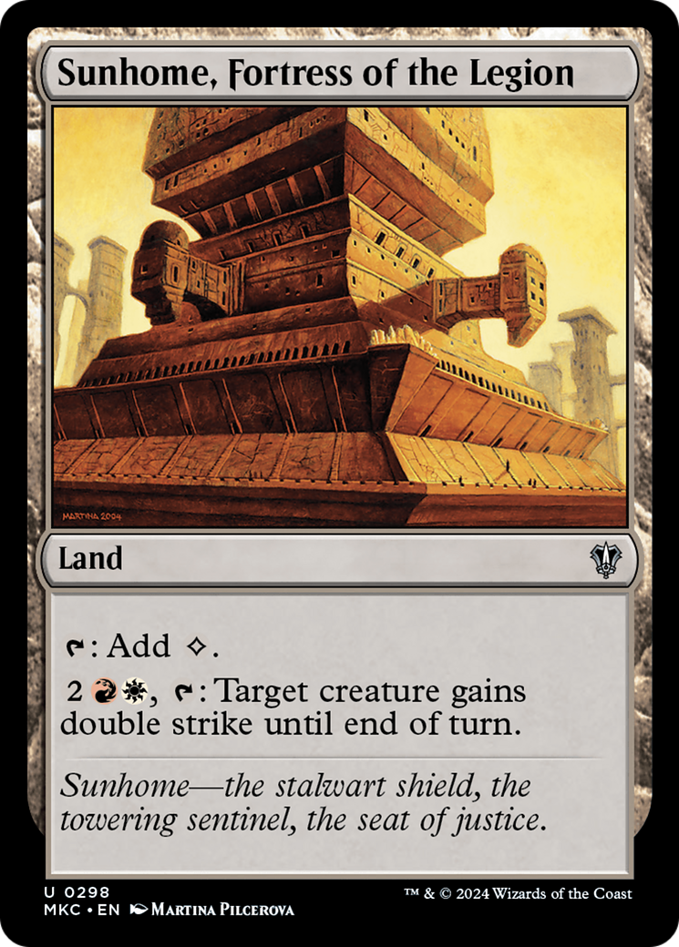 Sunhome, Fortress of the Legion (MKC-298) - Murders at Karlov Manor Commander - Premium MTG Single from Wizards of the Coast - Just $0.25! Shop now at Game Crave Tournament Store