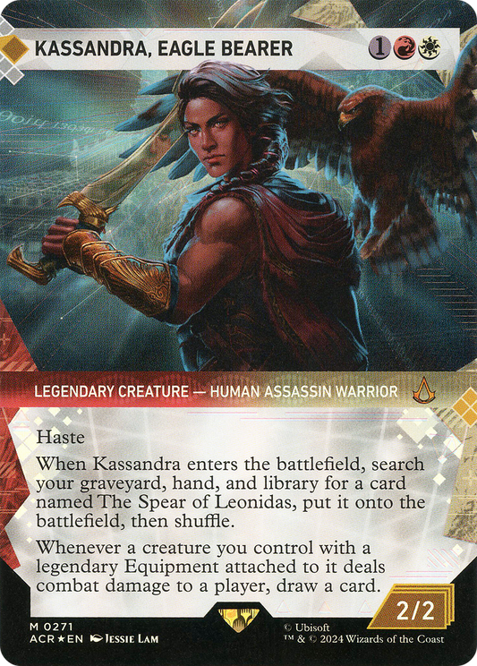 Kassandra, Eagle Bearer (ACR-271) - Assassin's Creed: (Showcase) (Borderless) Foil - Premium MTG Single from Wizards of the Coast - Just $19.50! Shop now at Game Crave Tournament Store