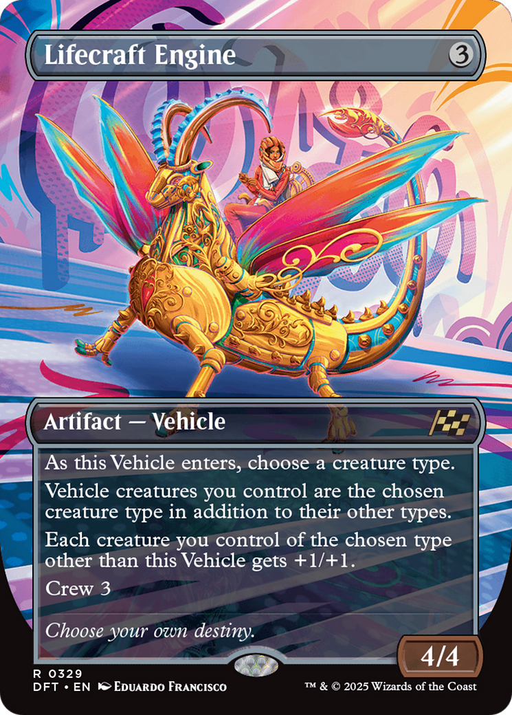 Lifecraft Engine (Borderless) (DFT-329) - Aetherdrift Foil - Premium MTG Single from Wizards of the Coast - Just $0.10! Shop now at Game Crave Tournament Store