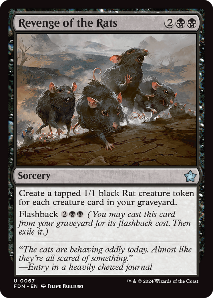 Revenge of the Rats (FDN-067) - Foundations - Premium MTG Single from Wizards of the Coast - Just $0.25! Shop now at Game Crave Tournament Store