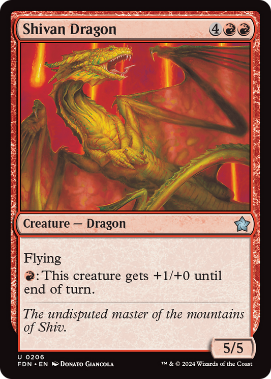 Shivan Dragon (FDN-206) - Foundations - Premium MTG Single from Wizards of the Coast - Just $0.25! Shop now at Game Crave Tournament Store