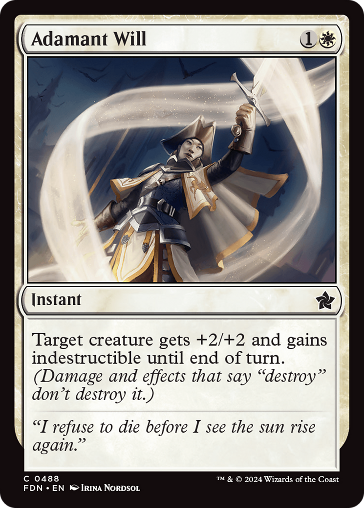 Adamant Will (FDN-488) - Foundations - Premium MTG Single from Wizards of the Coast - Just $0.26! Shop now at Game Crave Tournament Store