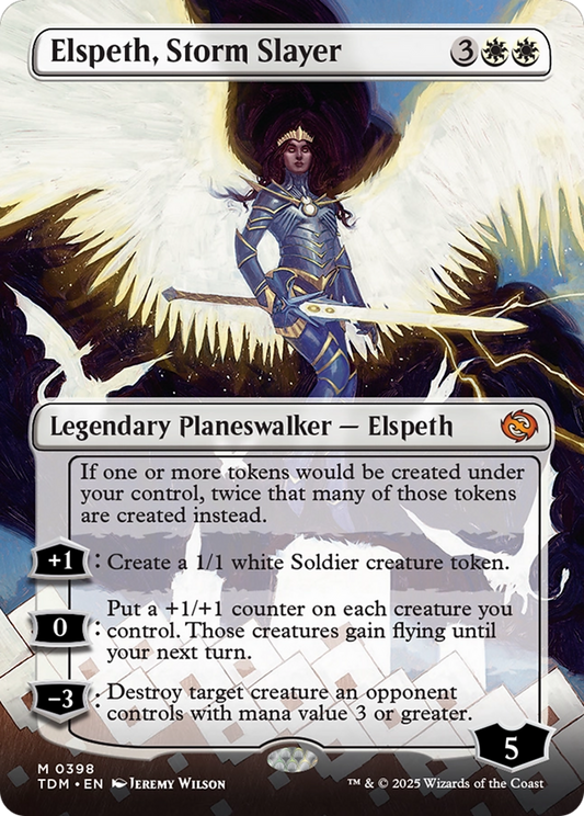Elspeth, Storm Slayer (Borderless) (TDM-398) - Tarkir: Dragonstorm Foil - Premium MTG Single from Wizards of the Coast - Just $9.04! Shop now at Game Crave Tournament Store