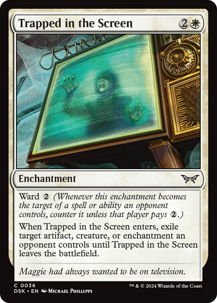 Trapped in the Screen (DSK-036) - Duskmourn: House of Horror - Premium MTG Single from Wizards of the Coast - Just $0.25! Shop now at Game Crave Tournament Store