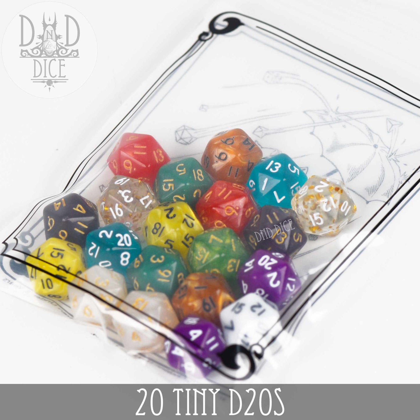 20 Tiny D20s - Premium Dice Sets & Games from DND DICE - Just $10! Shop now at Game Crave Tournament Store