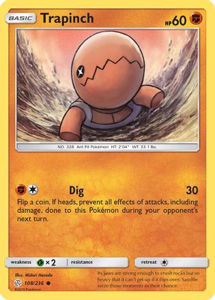 Trapinch - 108/236 108/236 - SM  Cosmic Eclipse Reverse Holofoil