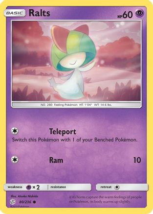 Ralts 80/236 - SM  Cosmic Eclipse Reverse Holofoil